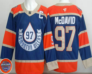 Men's Edmonton Oilers #97 Connor McDavid Blue 2023 Heritage Classic Authentic Jersey