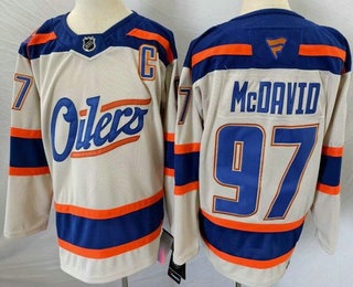 Men's Edmonton Oilers #97 Connor McDavid Cream Alternate Authentic Jersey
