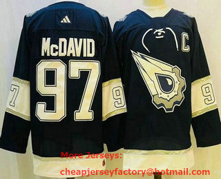 Men's Edmonton Oilers #97 Connor McDavid Navy 2022 Reverse Retro Authentic Jersey