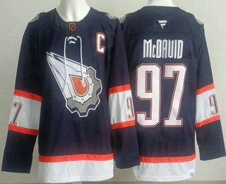 Men's Edmonton Oilers #97 Connor McDavid Navy Alternate Authentic Jersey