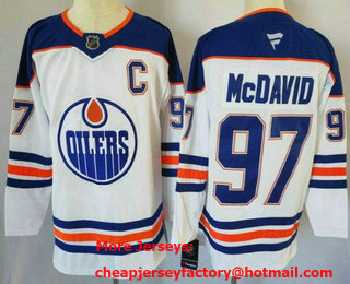 Men's Edmonton Oilers #97 Connor McDavid White Authentic Jersey