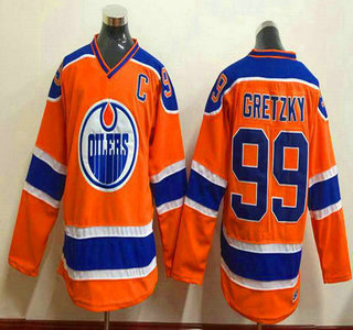 Men's Edmonton Oilers #99 Wayne Gretzky 2015 Orange CCM Vintage Throwback Jersey