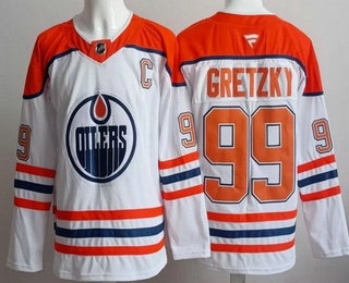 Men's Edmonton Oilers #99 Wayne Gretzky White Alternate Authentic Jersey