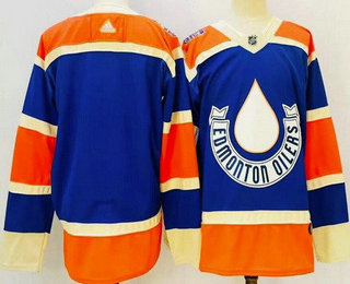 Men's Edmonton Oilers Blank Blue 2023 Heritage Classic Authentic Jersey