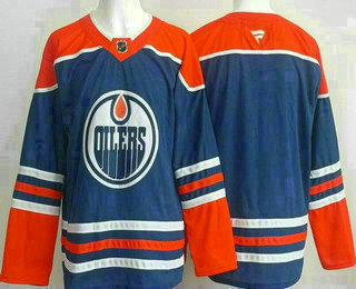 Men's Edmonton Oilers Blank Blue Fanatics Authentic Jersey