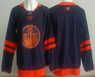 Men's Edmonton Oilers Blank Navy Authentic Jersey