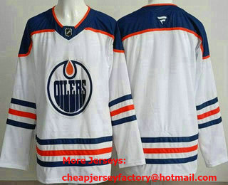 Men's Edmonton Oilers Blank White Authentic Jersey
