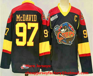 Men's Erie Otters #97 Connor McDavid Navy Authentic Jersey