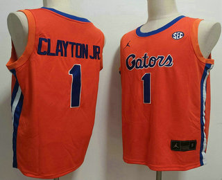 Men's Florida Gators #1 Walter Clayton Jr Orange College Basketball Jersey