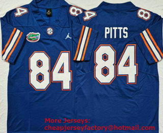 Men's Florida Gators #84 Kyle Pitts Blue 2017 Vapor Untouchable Stitched Nike NCAA Jersey