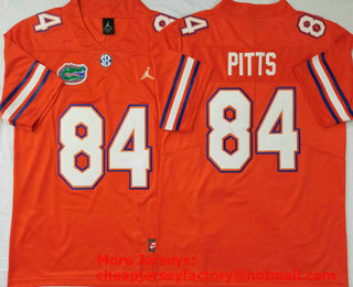 Men's Florida Gators #84 Kyle Pitts Orange 2017 Vapor Untouchable Stitched Nike NCAA Jersey