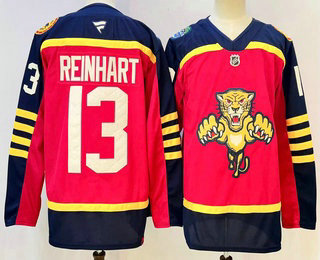 Men's Florida Panthers #13 Sam Reinhart Red 2026 Winter Classic Authentic Jersey