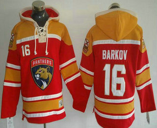 Men's Florida Panthers #16 Aleksander Barkov 2016-17 Red Stitched NHL Old Time Hockey Hoodie