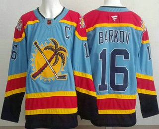 Men's Florida Panthers #16 Aleksander Barkov Blue Authentic Jersey