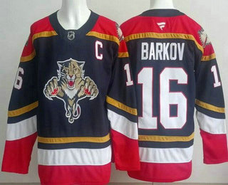 Men's Florida Panthers #16 Aleksander Barkov Navy Authentic Jersey