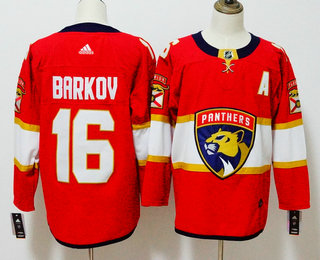 Men's Florida Panthers #16 Aleksander Barkov Red 2017-2018 Hockey Stitched NHL Jersey