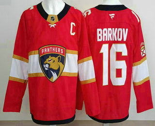 Men's Florida Panthers #16 Aleksander Barkov Red Authentic Jersey