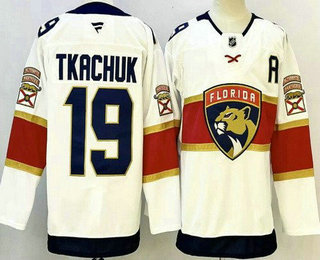 Men's Florida Panthers #19 Matthew Tkachuk White Authentic Jersey