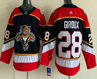 Men's Florida Panthers #28 Claude Giroux Navy 2021 Reverse Retro Stitched Jersey