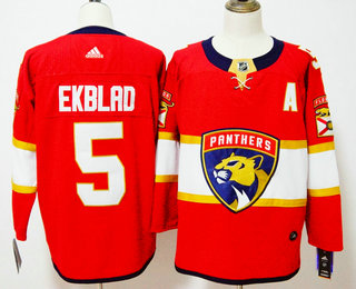 Men's Florida Panthers #5 Aaron Ekblad Red 2017-2018 Hockey Stitched NHL Jersey