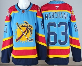 Men's Florida Panthers #63 Brad Marchand Blue Authentic Jersey