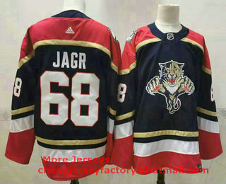 Men's Florida Panthers #68 Jaromir Jagr Black 2021 Reverse Retro Stitched NHL Jersey