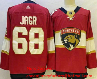 Men's Florida Panthers #68 Jaromir Jagr Red Authentic Jersey