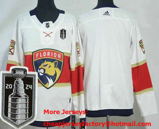 Men's Florida Panthers Blank White 2024 Stanley Cup Final Authentic Jersey