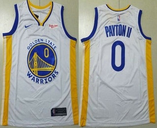 Men's Golden State Warriors #0 Gary Payton II White Sponsor Swingman Jersey