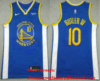 Men's Golden State Warriors #10 Jimmy Bulter III Blue Icon Sponsor Swingman Jersey