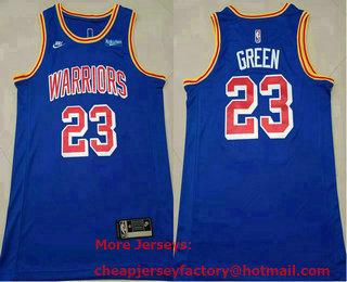 Men's Golden State Warriors #23 Draymond Green Blue 2022 Nike City Edition Stitched Swingman Jersey With Sponsor