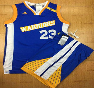 Men's Golden State Warriors #23 Draymond Green Blue Retro Stitched 2017 NBA Revolution 30 Swingman Jersey With Shorts