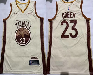 Men's Golden State Warriors #23 Draymond Green Cream 2025 City Sponsor Swingman Jersey