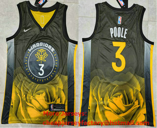 Men's Golden State Warriors #3 Jordan Poole Black City Icon Swingman Jersey