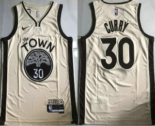Men's Golden State Warriors #30 Stephen Curry Cream 2025 City AU Jersey