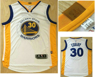 Men's Golden State Warriors #30 Stephen Curry White AU Soul Swingman Jersey