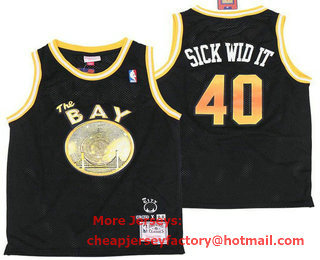 Men's Golden State Warriors #40 E-40 Black NBA Remix Jersey - Sick Wid It
