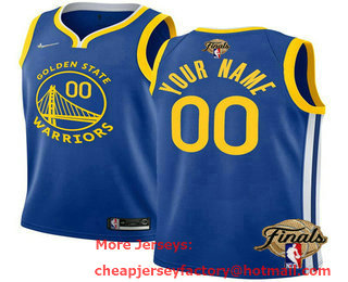 Men's Golden State Warriors Active Player Custom 2022 Blue NBA Finals Stitched Jersey