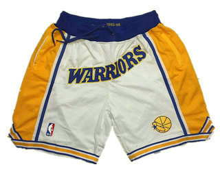 Men's Golden State Warriors White 1995-96 White Just Don Throwback Shorts