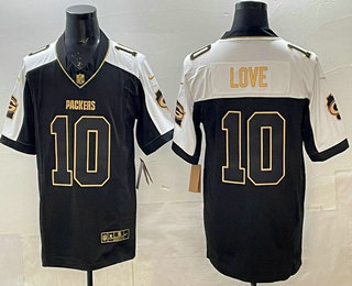Men's Green Bay Packers #10 Jordan Love Black Thanksgiving FUSE Vapor Limited Stitched Jersey