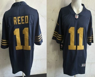 Men's Green Bay Packers #11 Jayden Reed Limited Navy Vapor Jersey