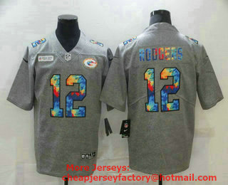 Men's Green Bay Packers #12 Aaron Rodgers 2020 Grey Crucial Catch Limited Stitched NFL Jersey