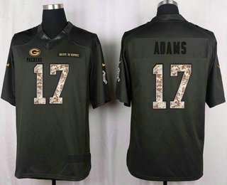 Men's Green Bay Packers #17 Davante Adams Black Anthracite 2016 Salute To Service Stitched NFL Nike Limited Jersey