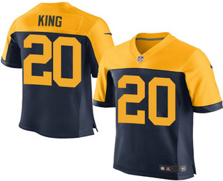 Men's Green Bay Packers #20 Kevin King Navy Blue Gold Alternate Stitched NFL Nike Elite Jersey