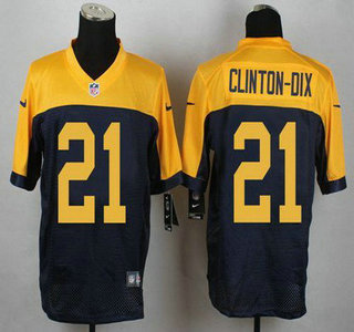 Men's Green Bay Packers #21 Ha Ha Clinton-Dix Navy Blue With Gold NFL Nike Elite Jersey