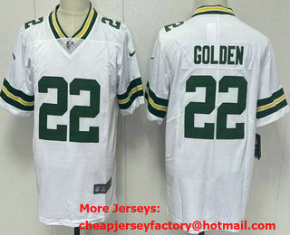 Men's Green Bay Packers #22 Matthew Golden Limited White Vapor Jersey