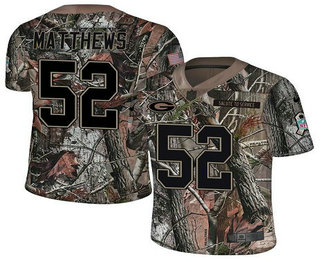 Men's Green Bay Packers #52 Clay Matthews Camo Stitched NFL Rush Realtree Nike Limited Jersey
