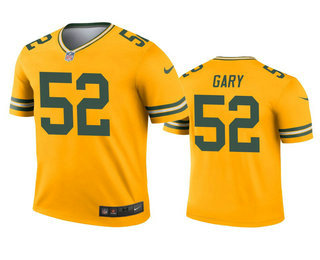 Men's Green Bay Packers #52 Rashan Gary Gold Inverted Legend Jersey