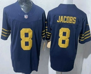 Men's Green Bay Packers #8 Josh Jacobs Limited Navy FUSE Vapor Jersey