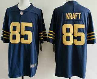 Men's Green Bay Packers #85 Tucker Kraft Limited Navy Vapor Jersey